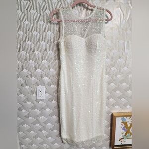 Elegant Sequin Sleeveless Midi Dress